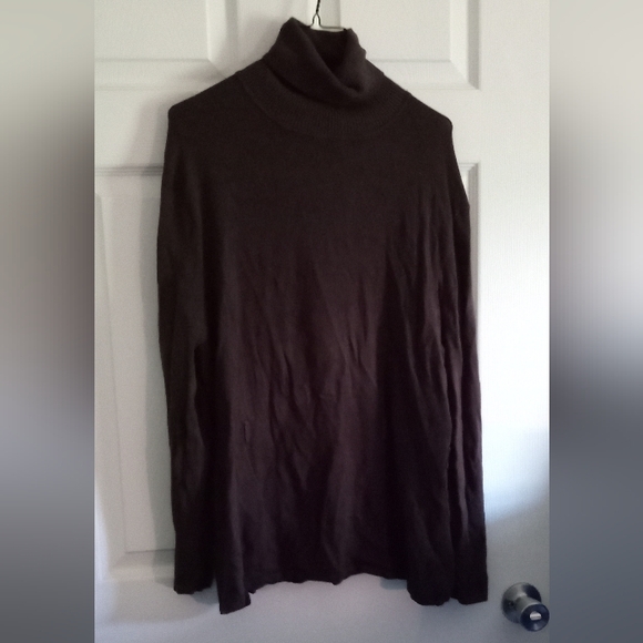 BCBGMaxAzria Dark Chocolate Belt Loop Vintage Turtleneck Tunic Sweater- Size:3X - Picture 5 of 5
